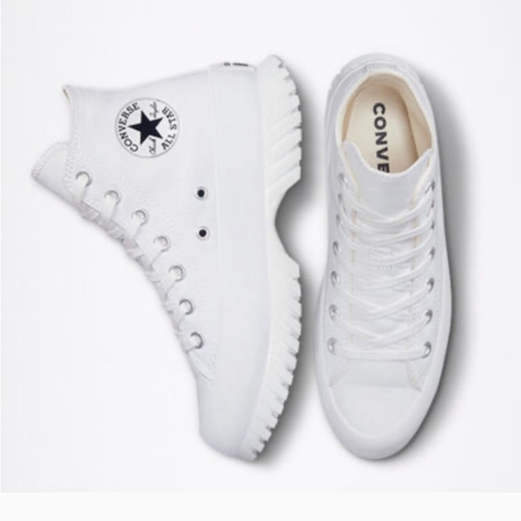 CONVERSE CHUCK TAYLOR ALL STAR LUGGED CANVAS 2.0 WHITE HI-TOP SNEAKERS s… - Picture 7 of 17
